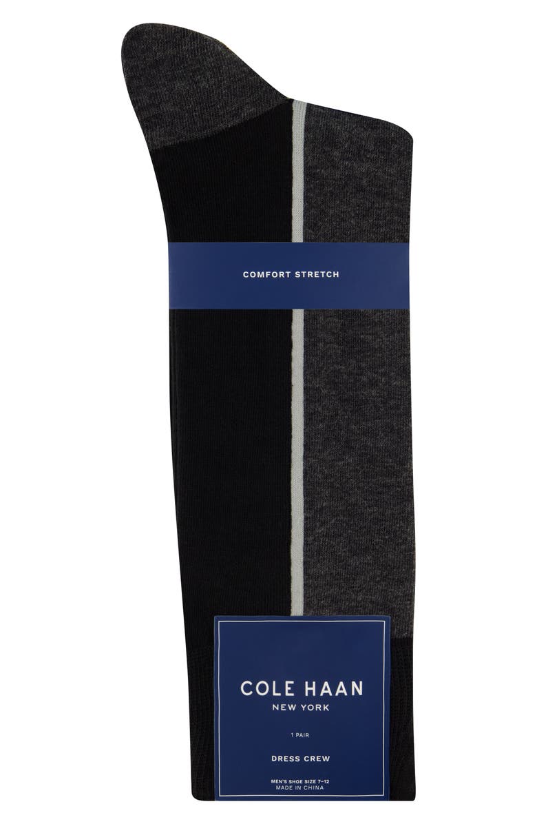 Cole Haan Colorblock Dress Socks, Alternate, color, Black