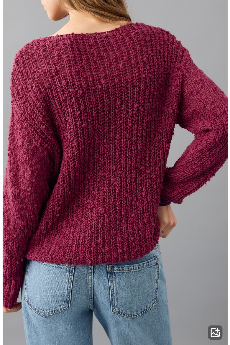 Nubby Oversize Cotton Blend Sweater, Alternate, color, CHERRY