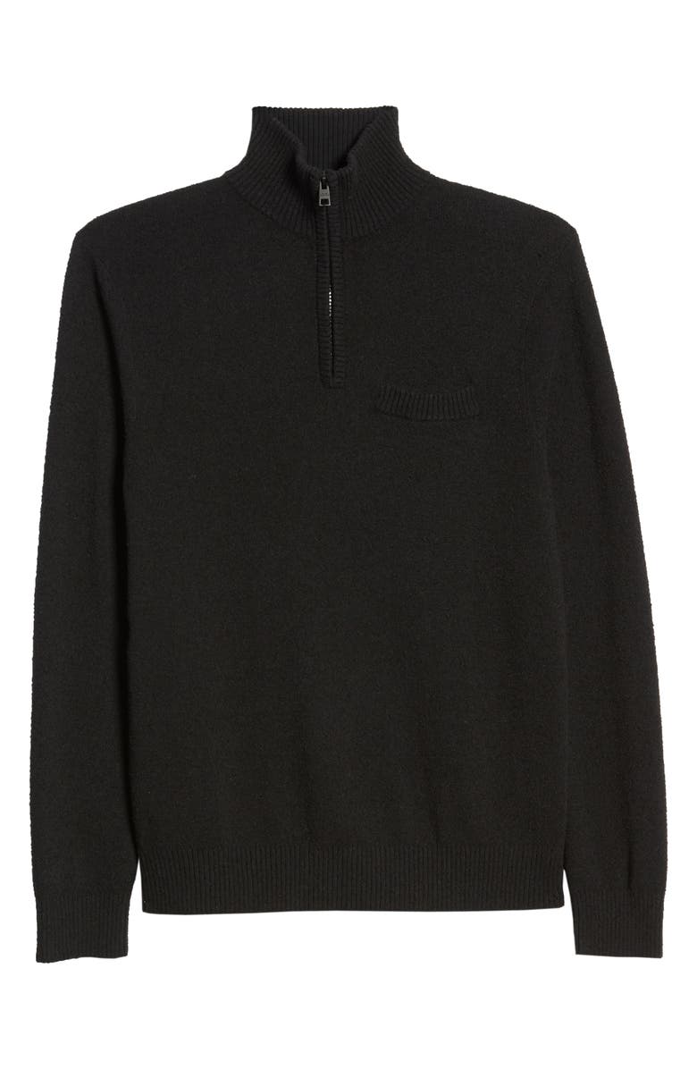Club Monaco Quarter Zip Bouclé Sweater, Alternate, color, 