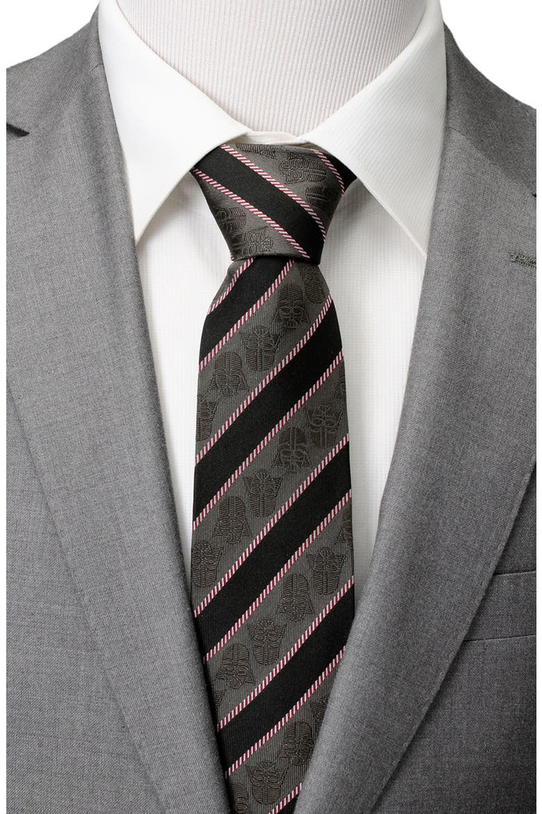 Vader Stripe Silk Blend Tie, Alternate, color, BLACK