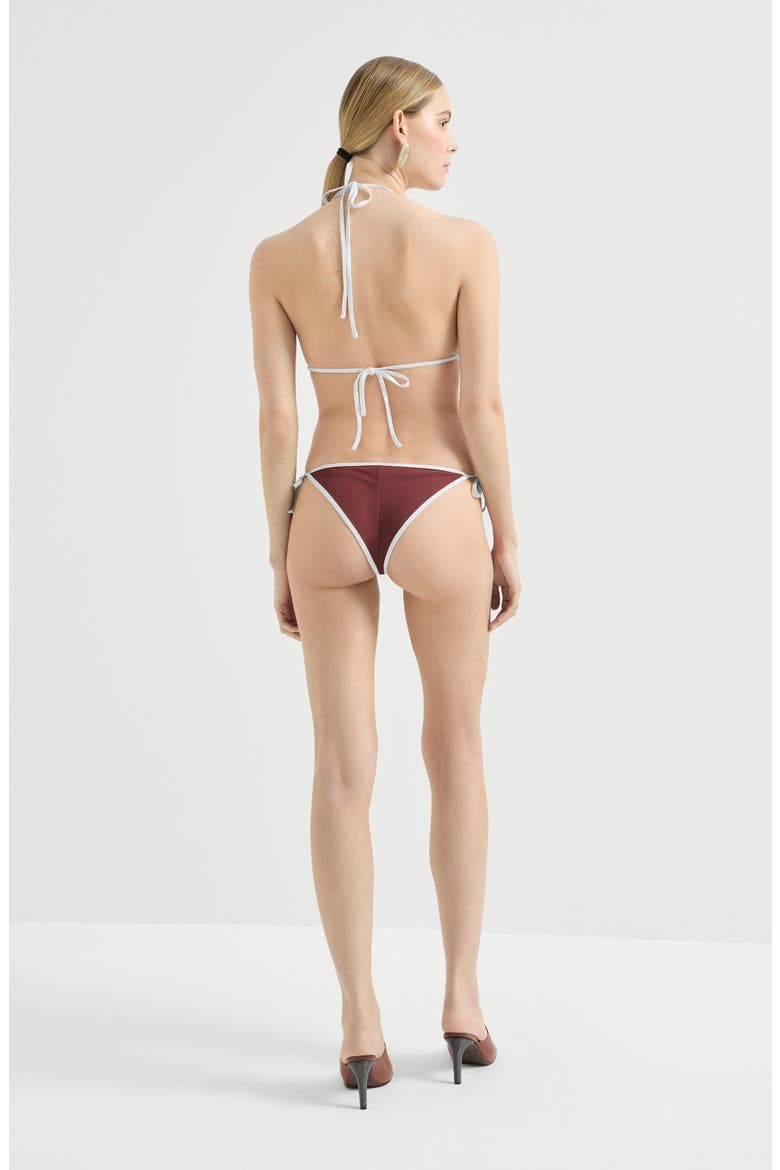 Bikini top with monili, Alternate, color, Bordeaux