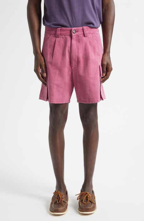 Pleated Organic Cotton Canvas Cargo Shorts