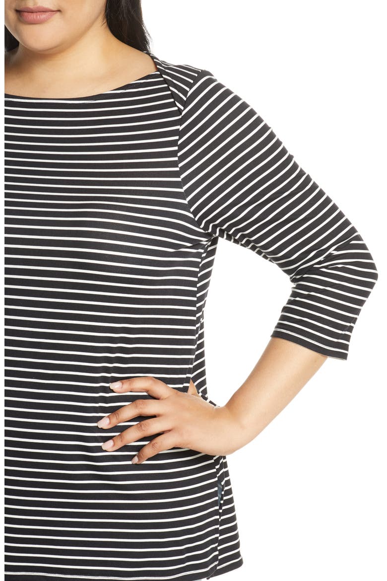 Jennifer Butter Envelope Neck Top, Alternate, color, MINI STRIPE BLACK