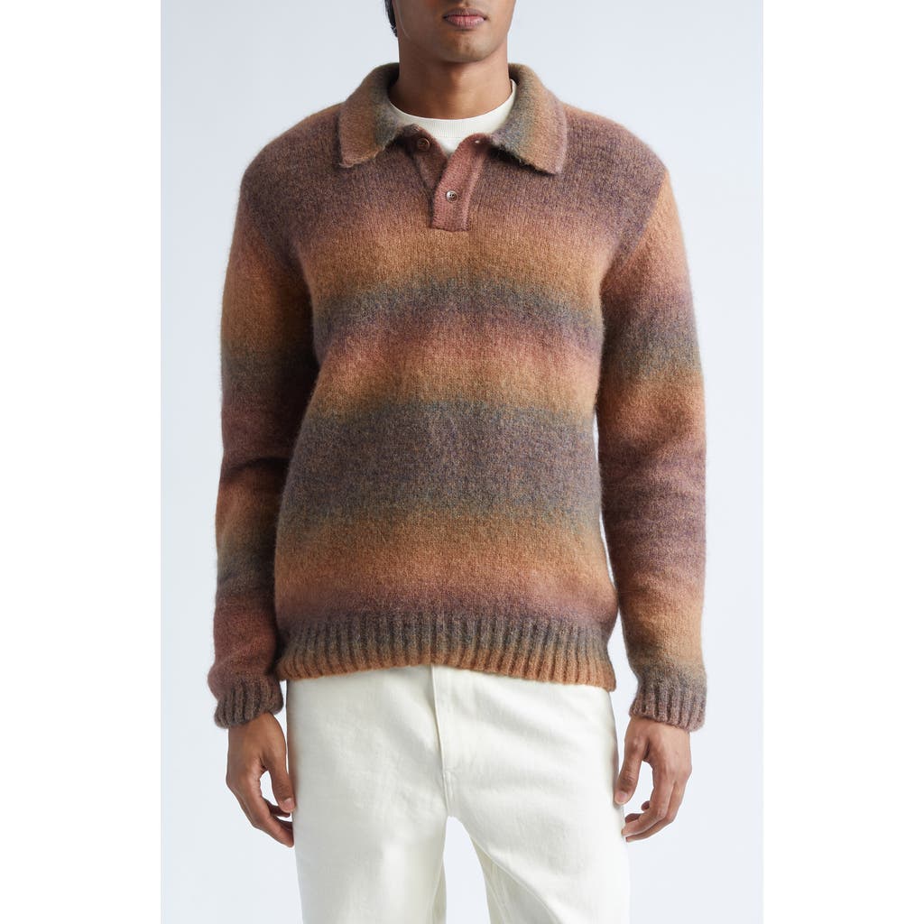Palmes Baby Alpaca & Merino Wool Blend Polo Sweater In Multi