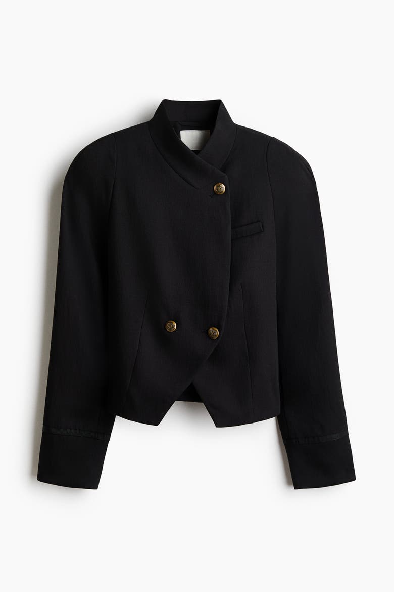 Jacket With Shoulder Pads, Alternate, color, Black