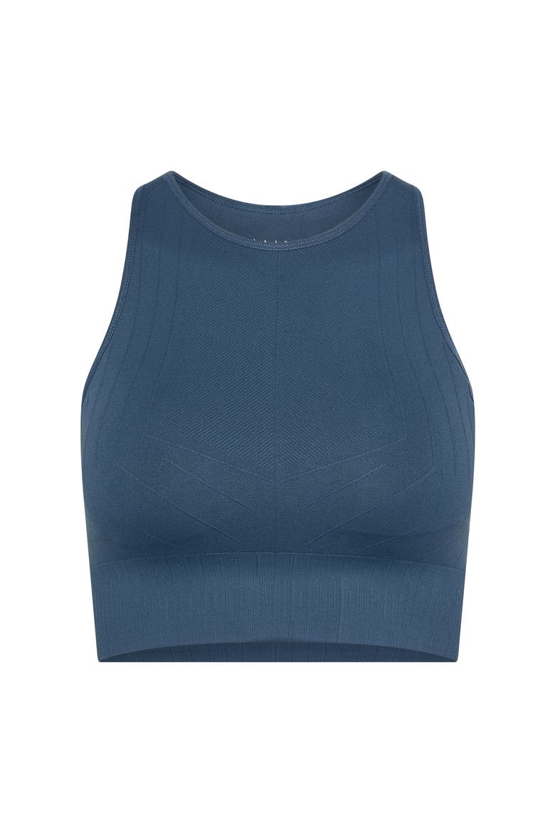 Nawal Medium Support Seamless Sport Top, Alternate, color, Stormy Grey