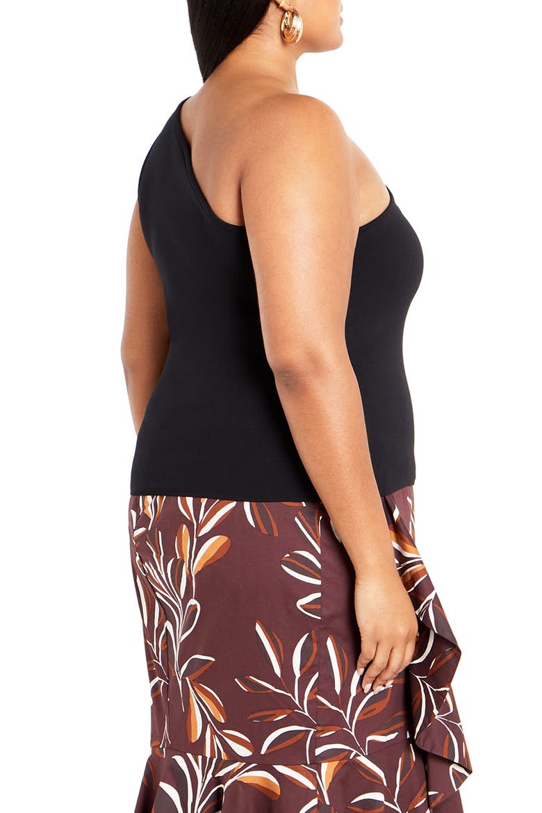 Louisa One-Shoulder Top, Alternate, color, BLACK