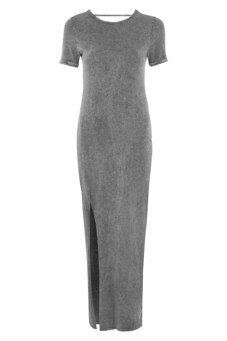 Lattice Back Jersey Maxi Dress, Alternate, color, GREY