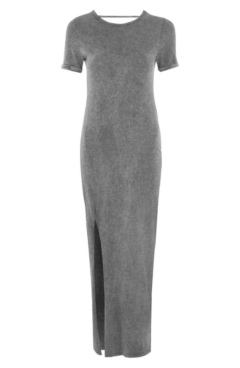 Topshop Lattice Back Jersey Maxi Dress, Alternate, color, 