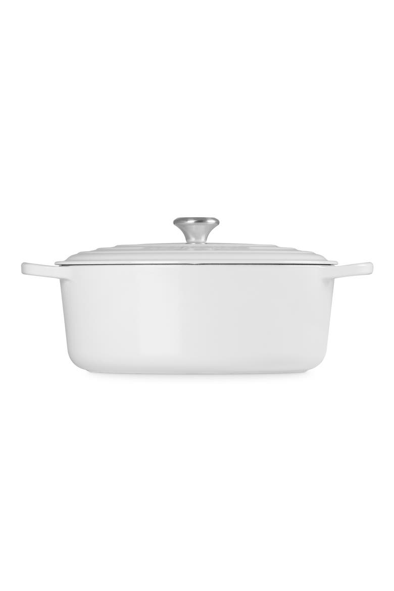 Signature 8-Quart Oval Enamel Cast Iron French/Dutch Oven, Alternate, color, WHITE
