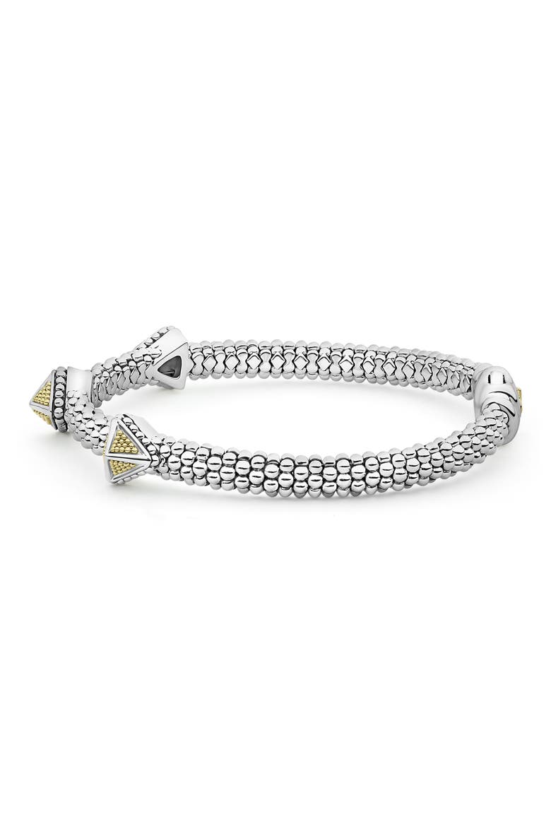 KSL Three Pyramid Station Rope Bracelet, Alternate, color, SILVER