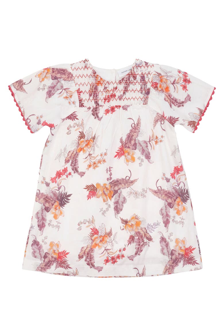 Floral Print Smocked Dress, Main, color, Rose