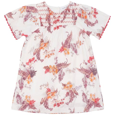 Floral Print Smocked Dress (Toddler, Little Kid & Big Kid)
