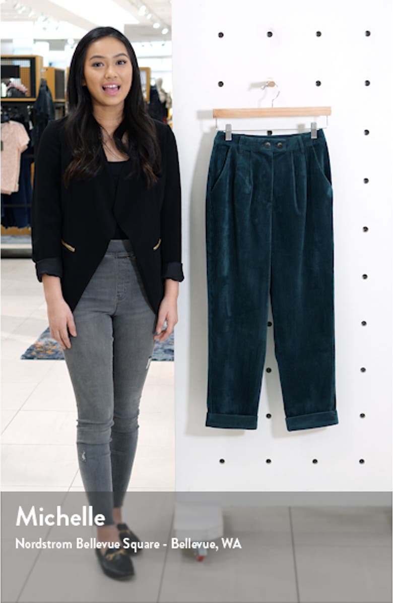 High Waist Wide Wale Corduroy Ankle Trousers, sales video thumbnail