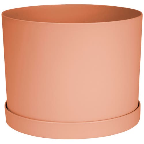 Bloem Mathers 6.5W x 8.5"H Gardening Planter with Saucer Tray, Muted Terra Cotta in Orange  product
