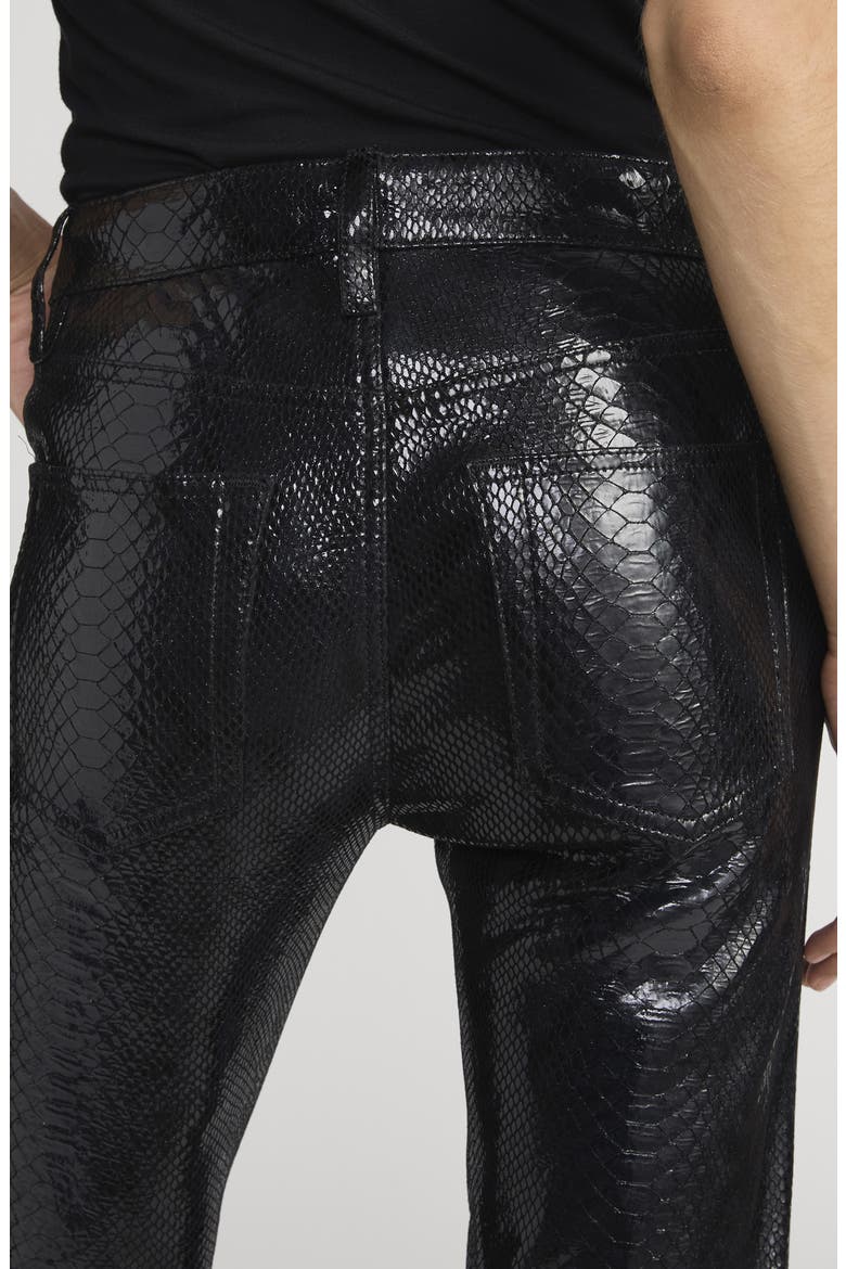 Faux Snakeskin Leather Bootcut Pants, Alternate, color, BLACK SNAKE
