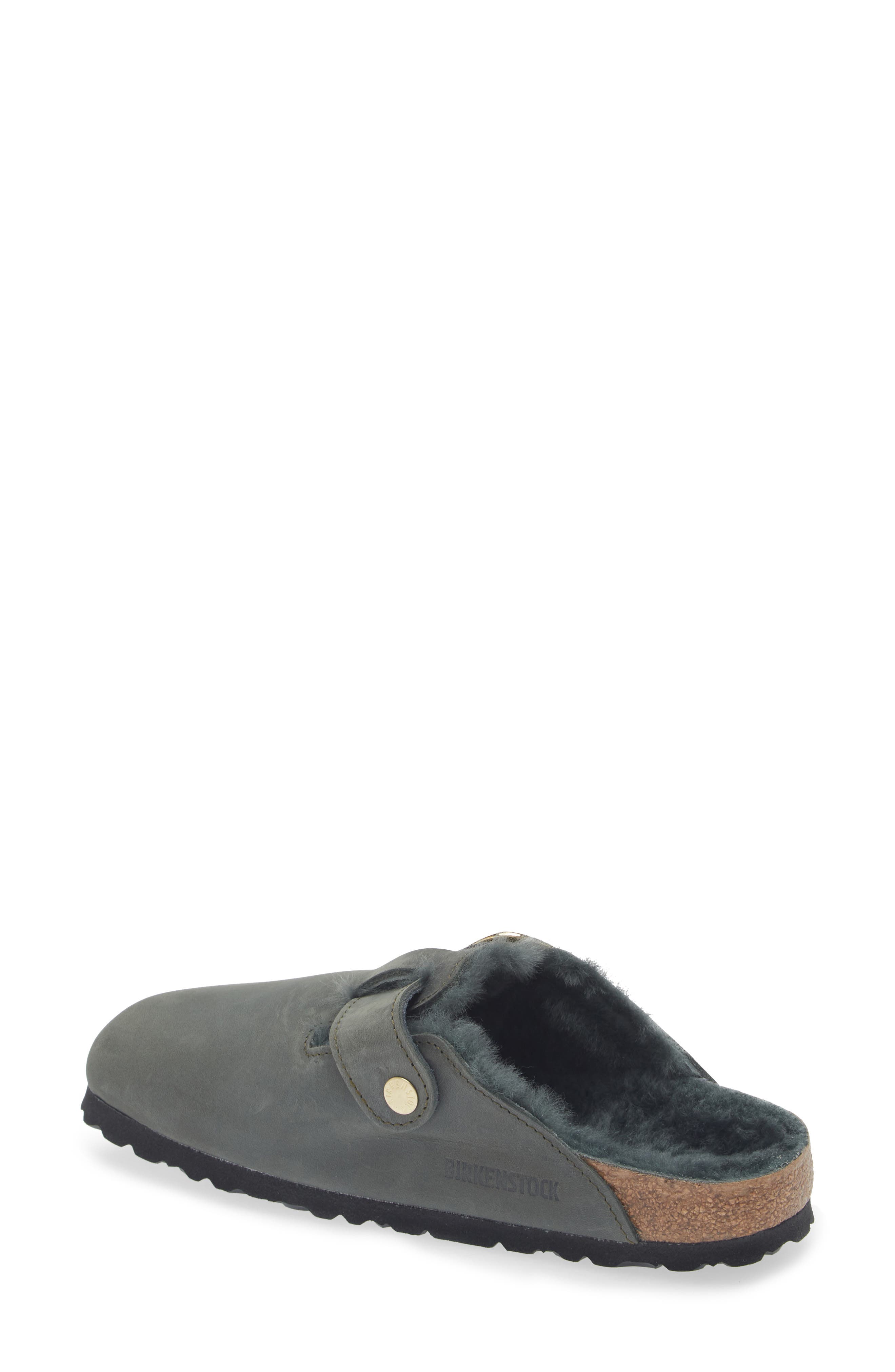 Boston Big Buckle Genuine Shearling Lined Clog, Alternate, color, THYME