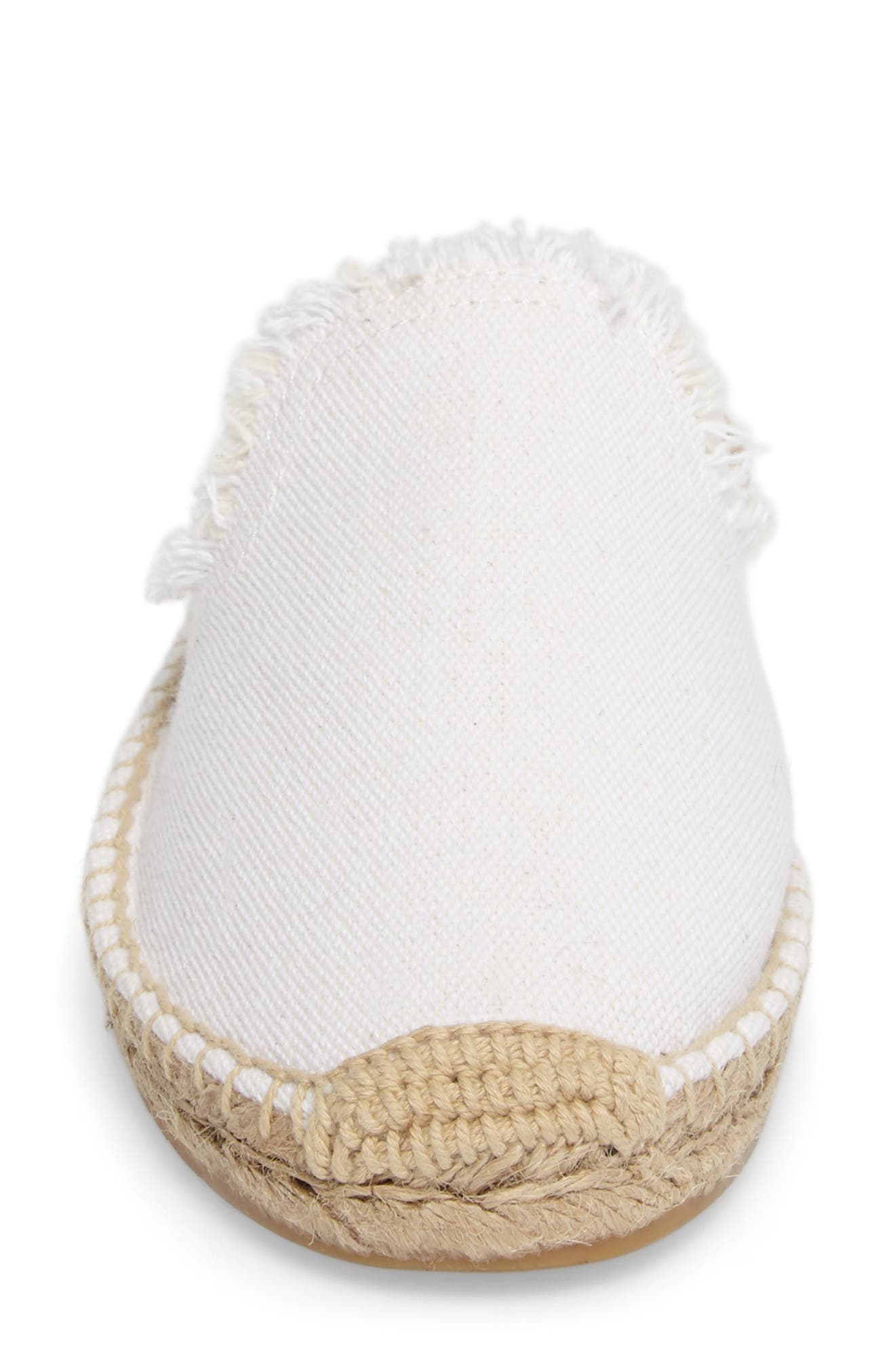 Frayed Loafer Mule, Alternate, color, WHITE CANVAS
