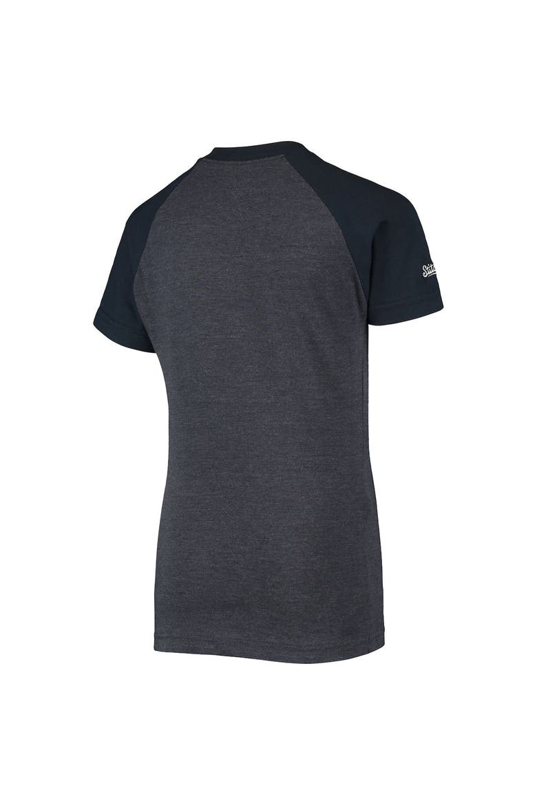 Youth Stitches Heathered Navy Milwaukee Brewers Raglan T-Shirt, Alternate, color, Heather Navy