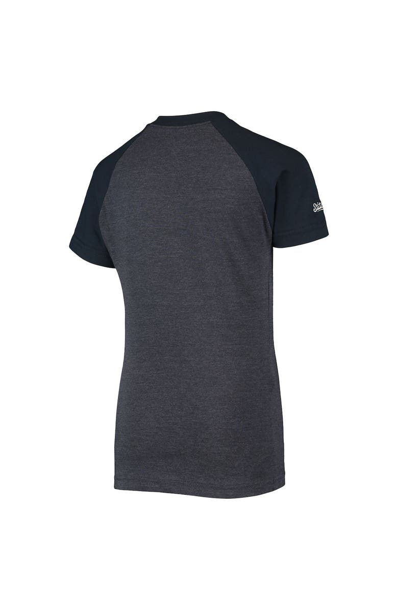 STITCHES Youth Stitches Heathered Navy Milwaukee Brewers Raglan T-Shirt, Alternate, color, Heather Navy