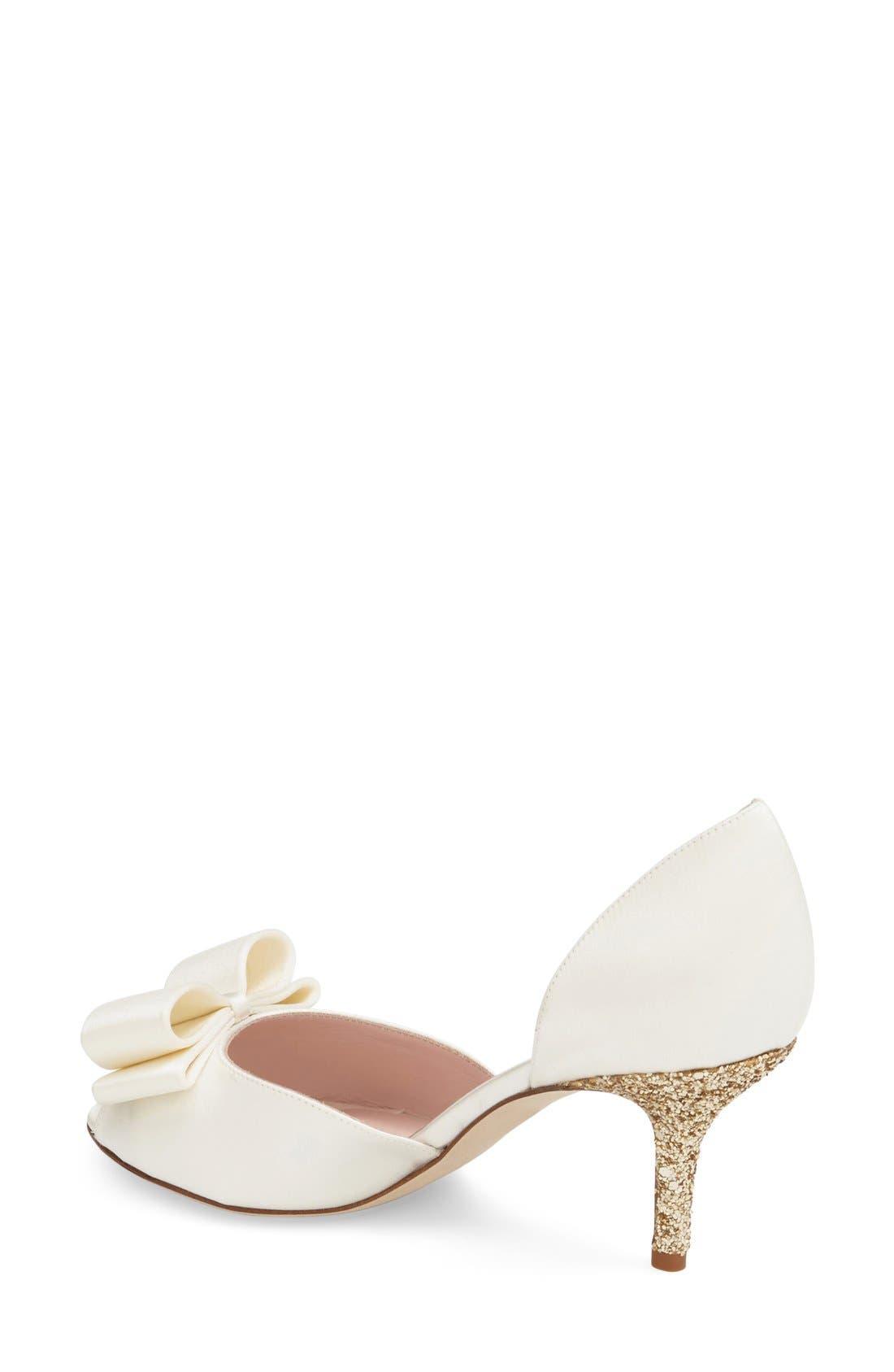 'sela' glitter heel d'orsay pump, Alternate, color, IVORY