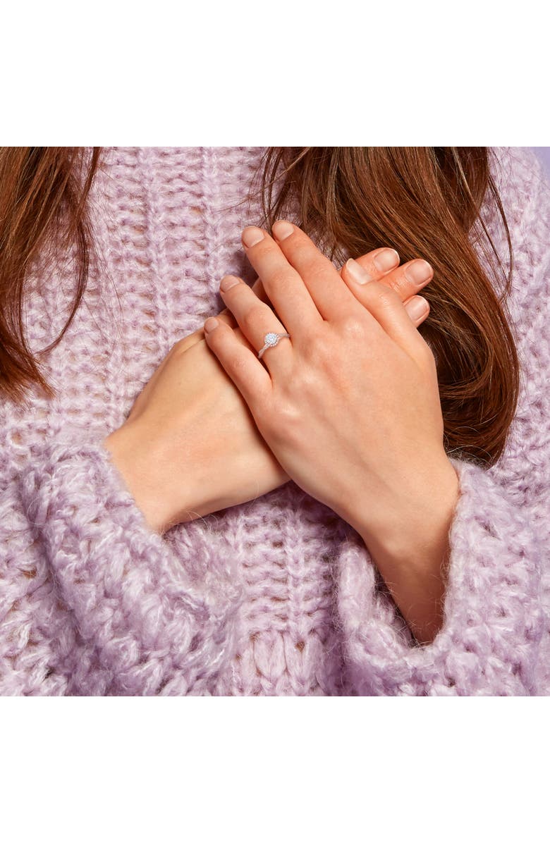 Julianna B. Diamond Crossover Halo Engagement Ring 14k, Alternate, color, 14K Rose Gold