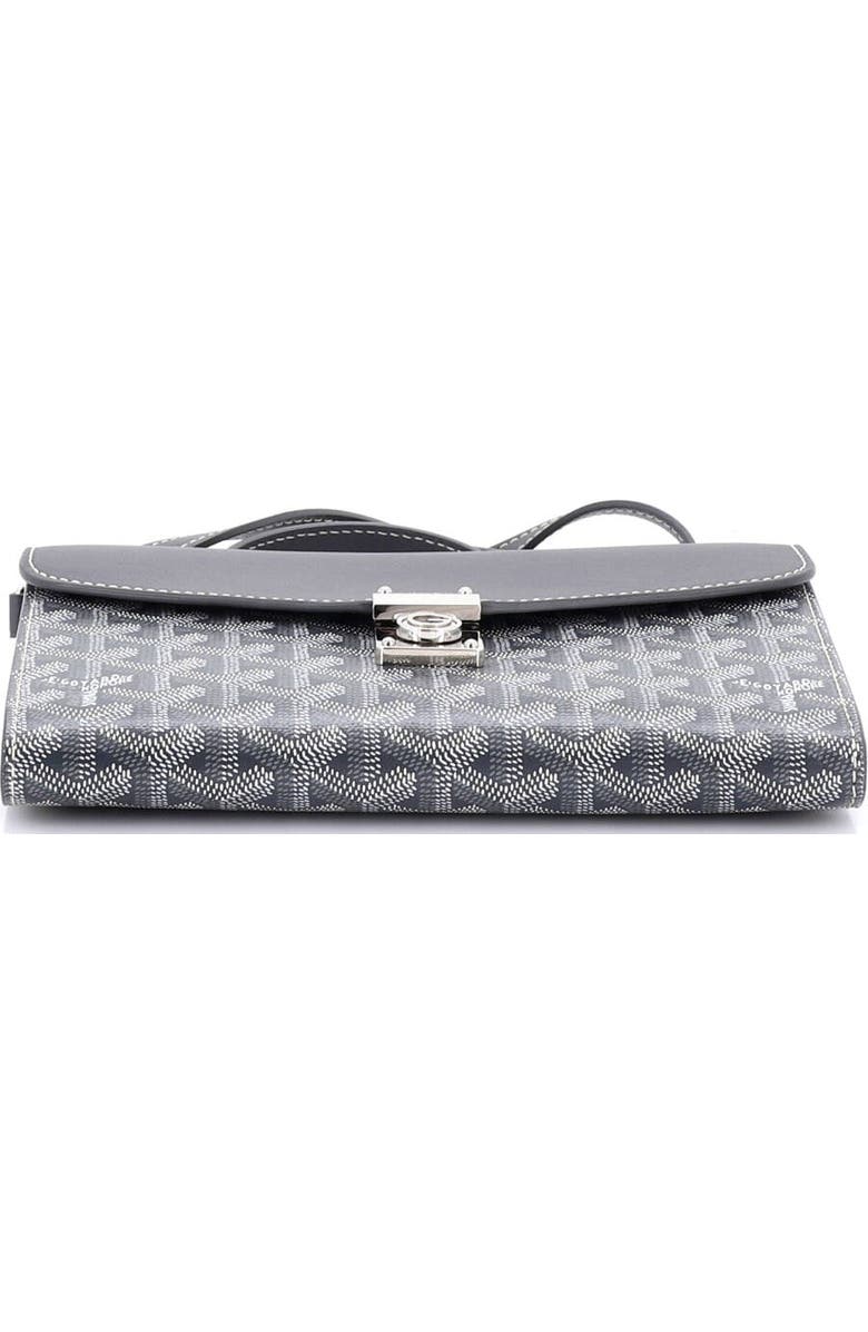 Pre-Owned Goyard Chypre Wallet on Strap Coated Canvas with Leather, Alternate, color, Gray