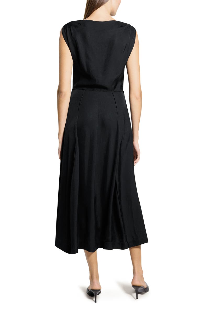 Theory Boat Neck Midi Dress, Alternate, color, Black