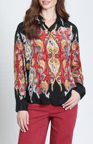 APNY Print Roll-Up Sleeve Button-Up Shirt