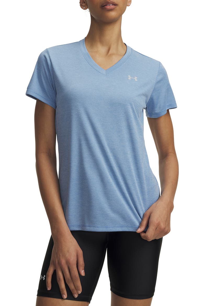 Velocity Twist V-Neck T-Shirt, Main, color, BLUE ATLANTIS