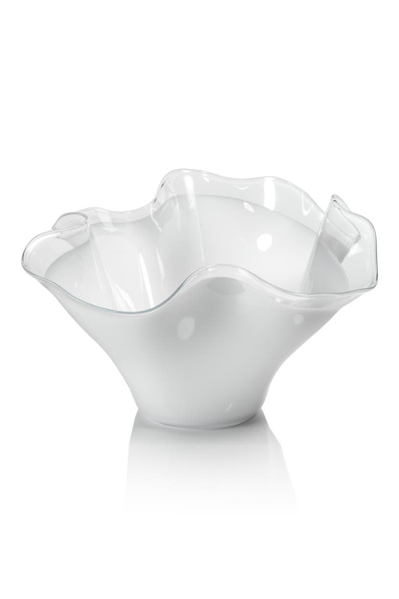 Vellerti Wave Glass Bowl, Main, color, WHITE