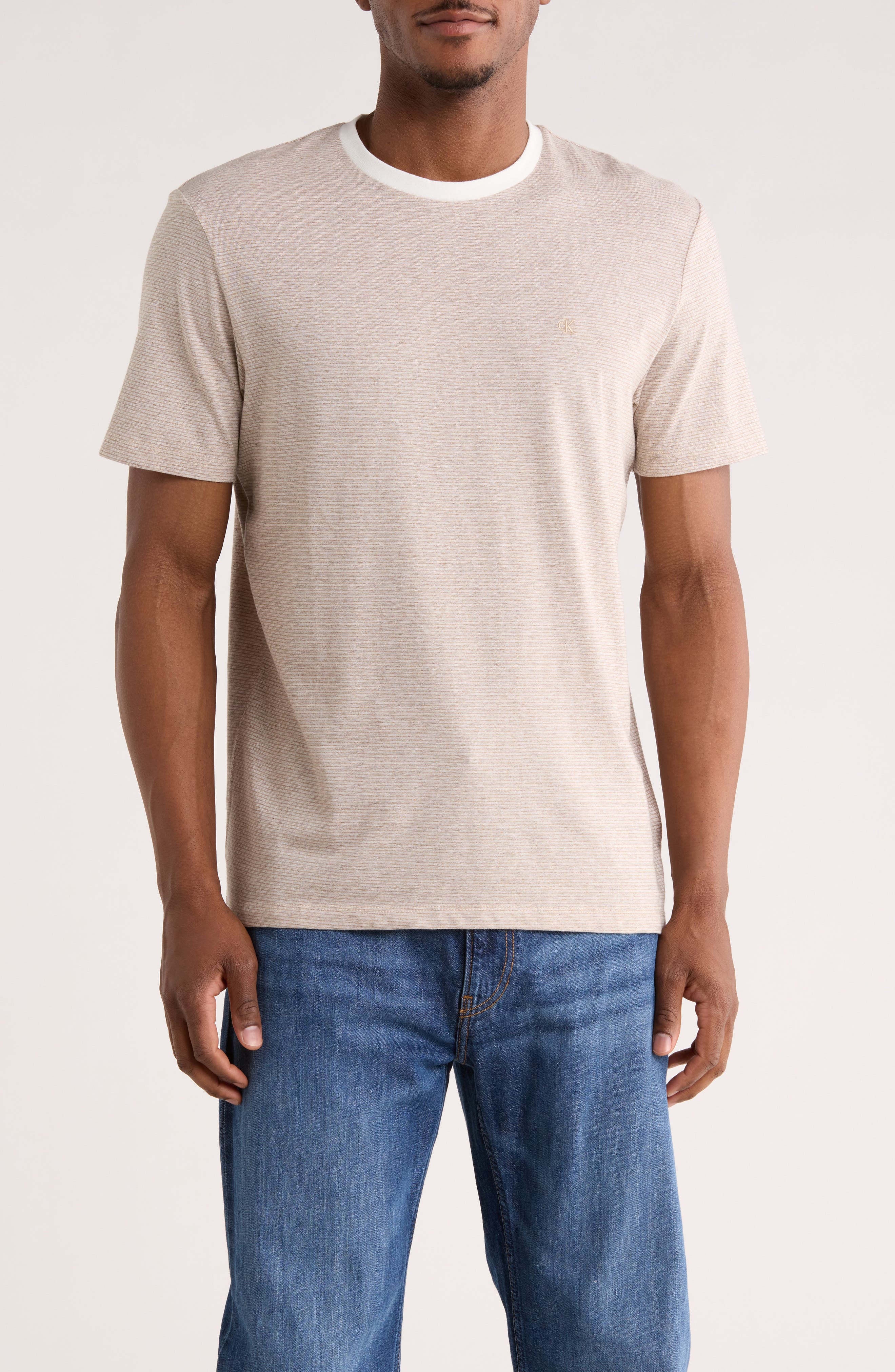 Classic Fit Heathered Feeder Stripe T-Shirt - image 3