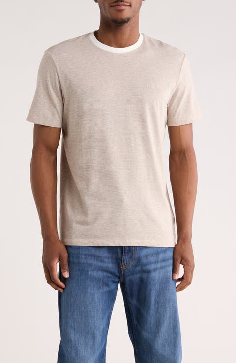Classic Fit Heathered Feeder Stripe T-Shirt