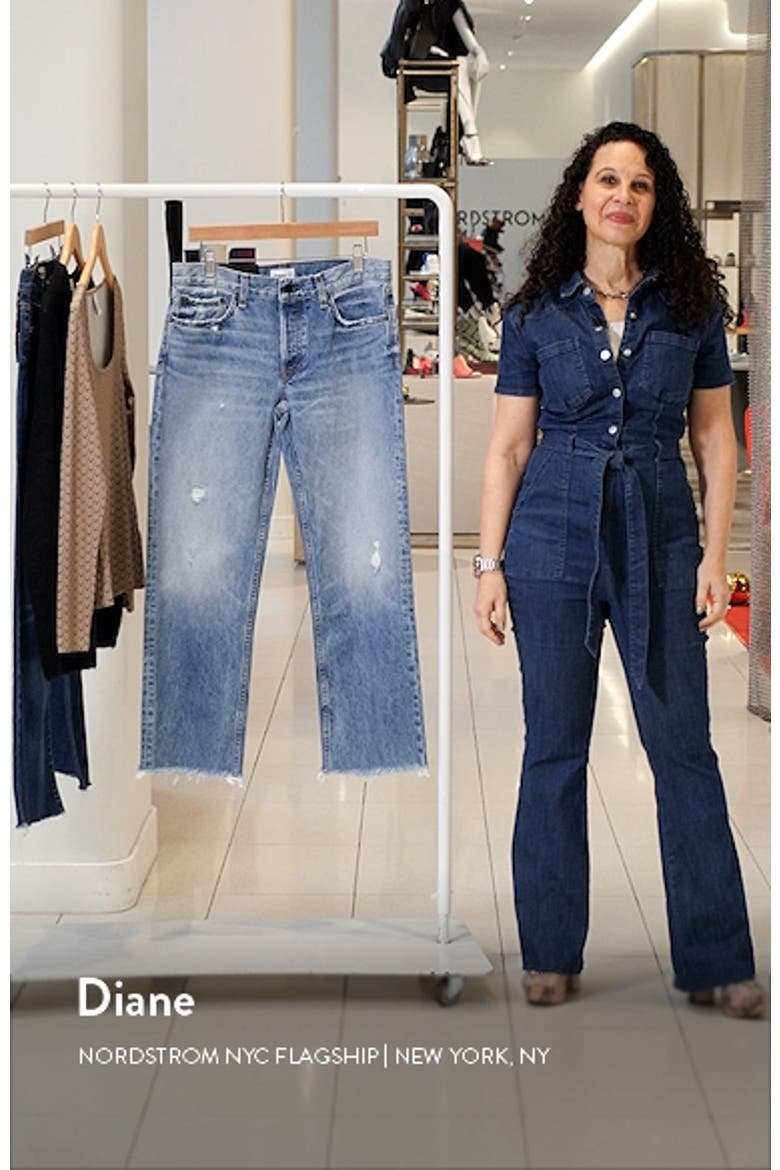 Raw Hem Low Rise Straight Leg Jeans video