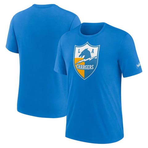 Men's Nike Powder Blue Los Angeles Chargers Rewind Logo Tri-Blend T-Shirt