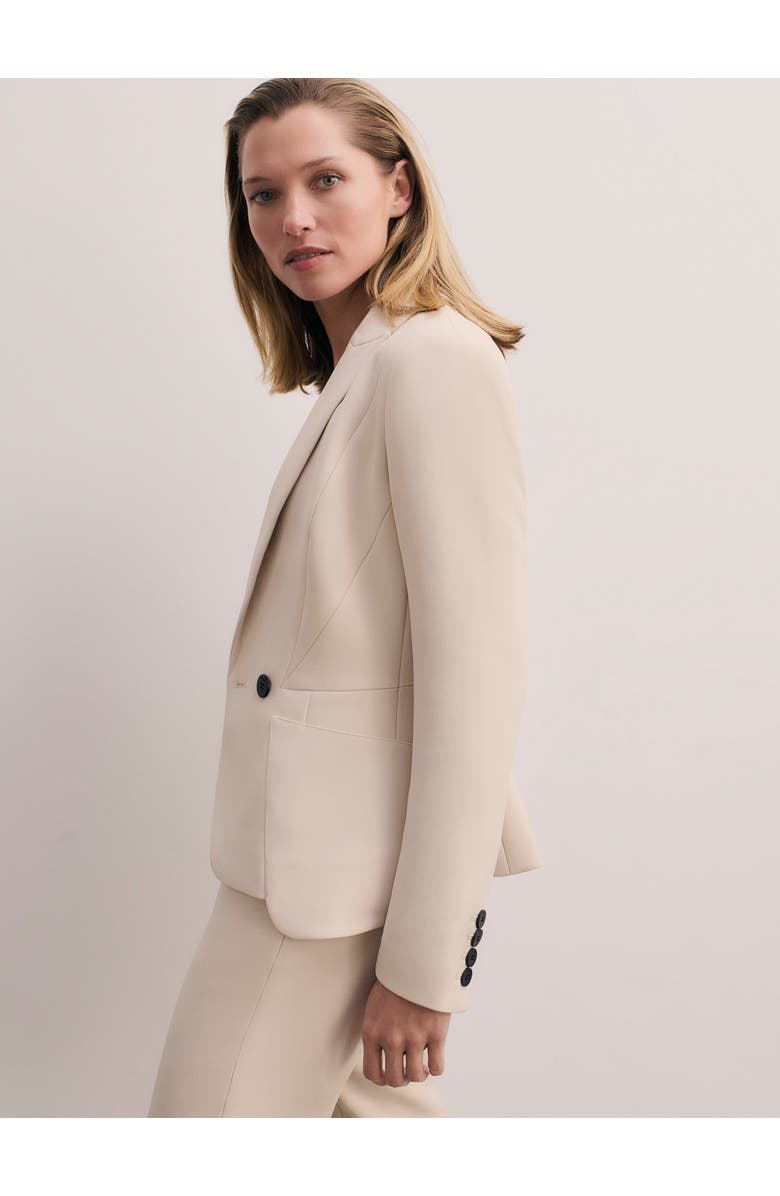 The Fold Caselle Doppio Crepe Blazer, Alternate, color, Neutral