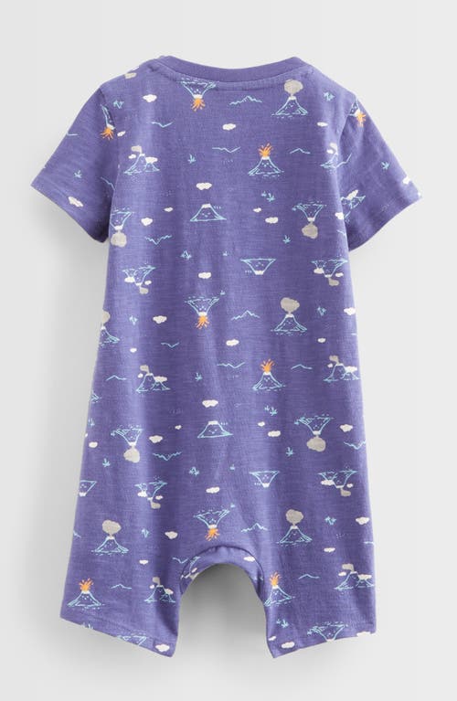 Tucker + Tate Henley Pocket Romper In Navy Skipper Volcanoes