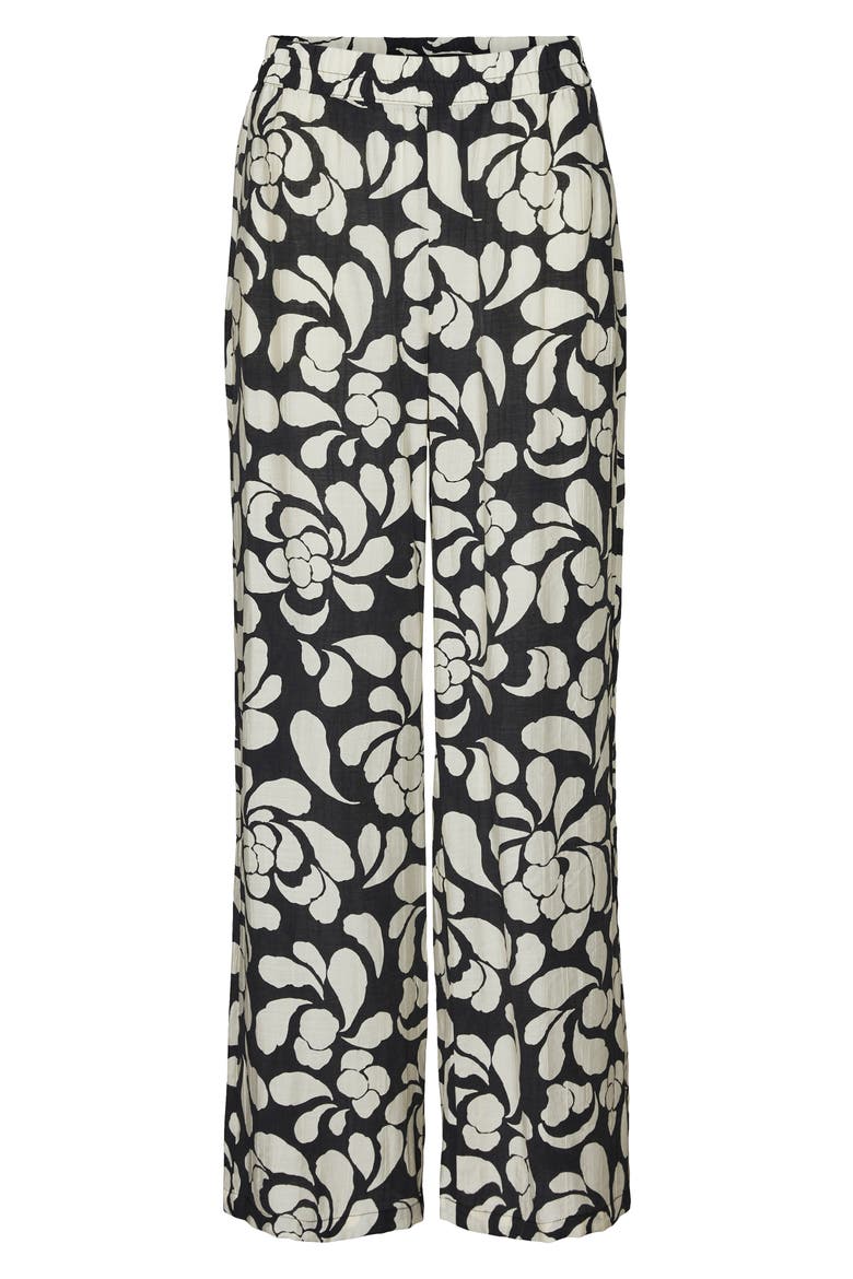 Gaja Print Wide Leg Pants, Alternate, color, BLACK AOP GAJA