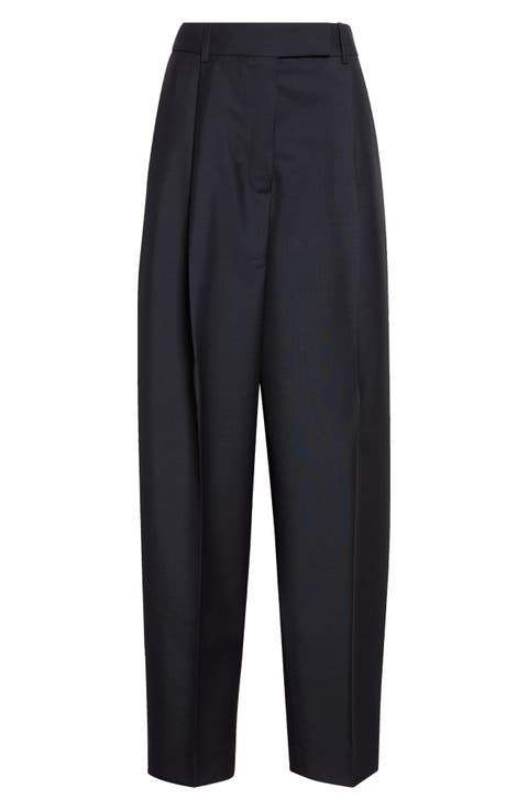 Daria Pleated High Waist Tapered Virgin Wool & Mohair Trousers