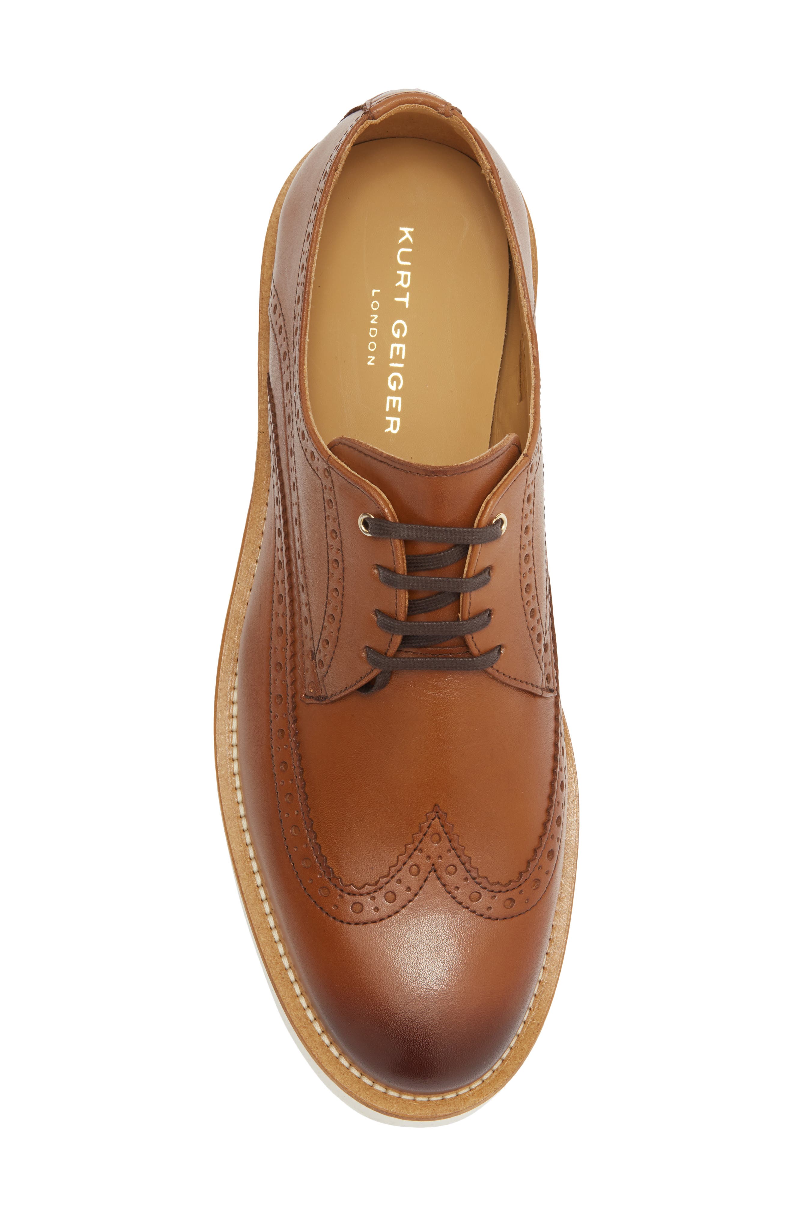 Kurt Geiger London Bank Brogued Wingtip Derby, Alternate, color, Tan