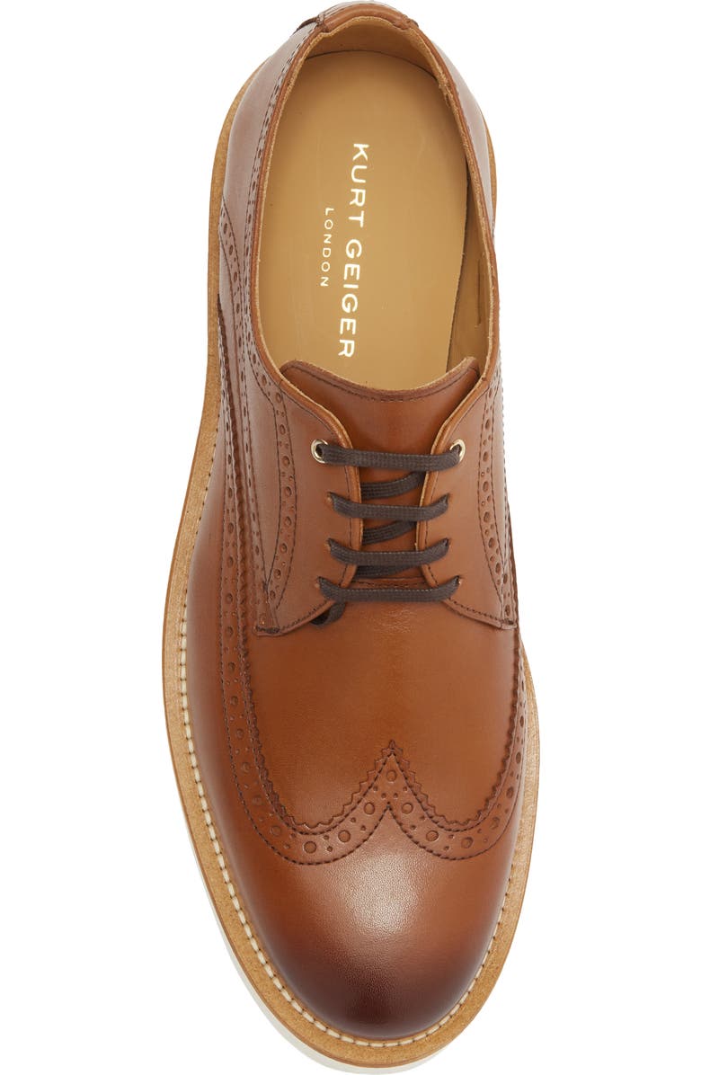 Kurt Geiger London Bank Brogued Wingtip Derby, Alternate, color, Tan