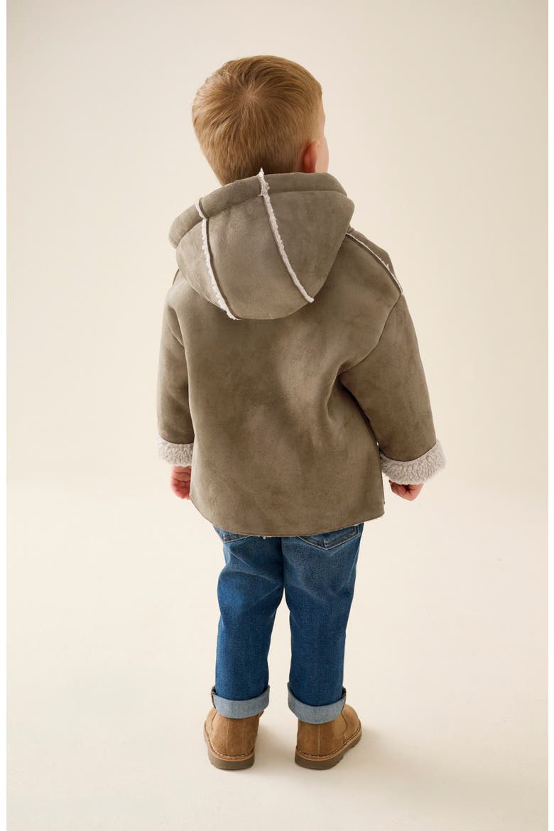 Kids' Faux Shearling Coat, Alternate, color, NEUTRAL