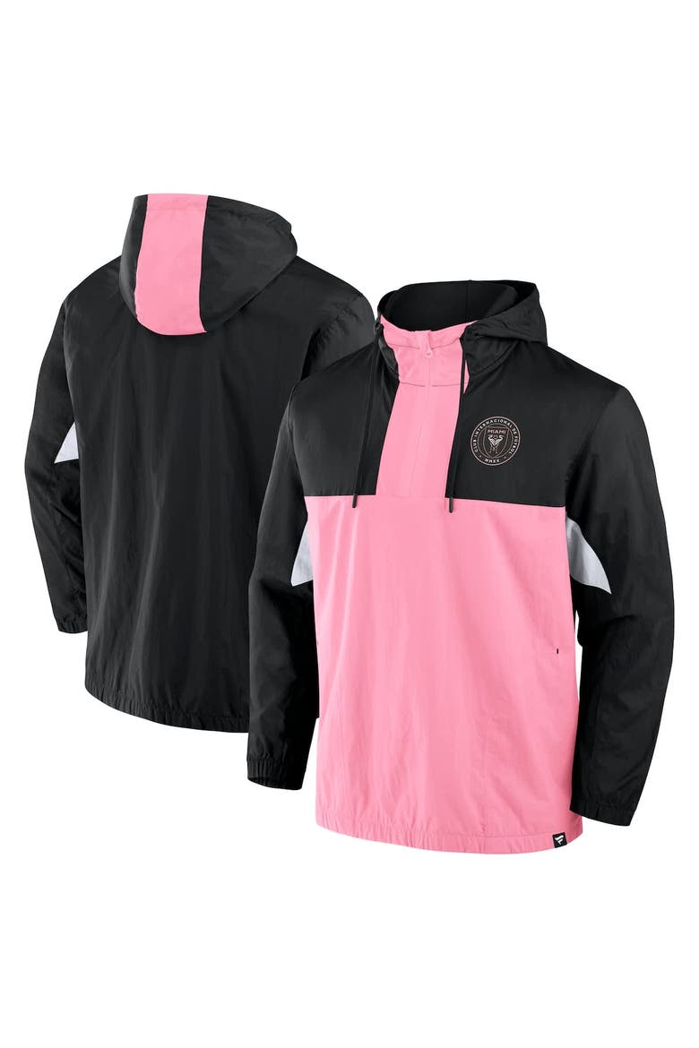 Men's Fanatics Black Inter Miami CF Free Kick Woven Quarter-Zip Hoodie Jacket, Alternate, color, Black