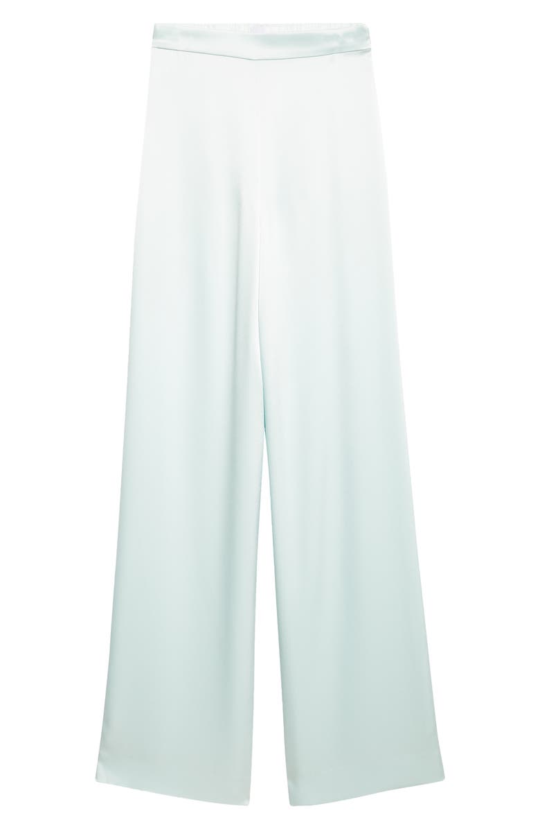 ST. JOHN Kate Liquid Satin Pants, Alternate, color, Aqua