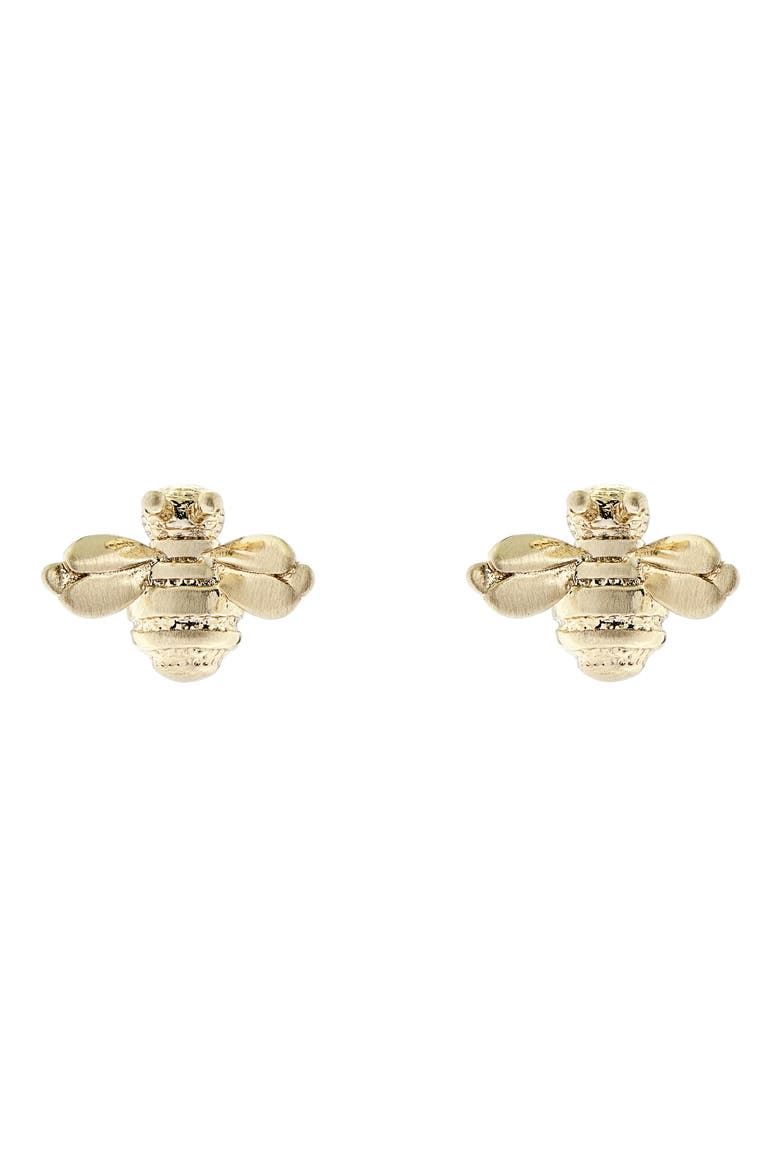 Beelii Bee Stud Earrings, Main, color, BRUSHED GOLD TONE