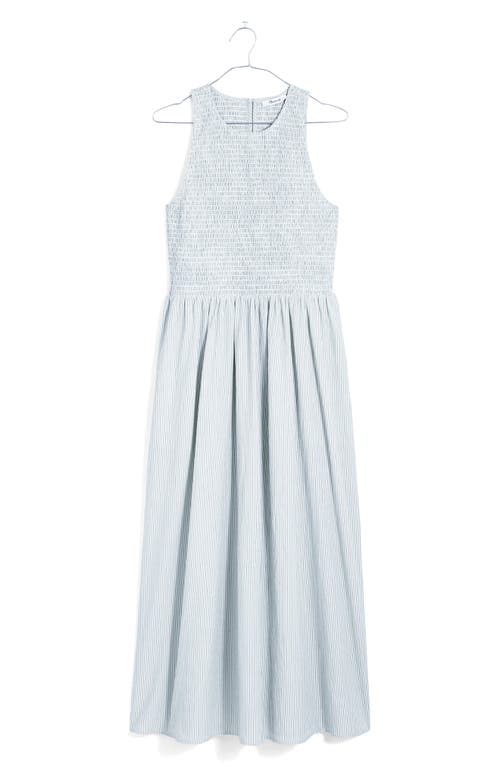 Madewell The Melody Smocked Midi Dress In Pistachio