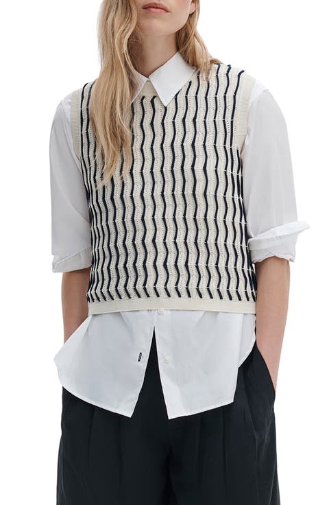 Leslie Stripe Knit Vest