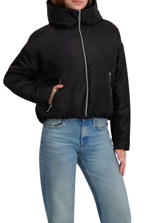 Faux Shearling Lined Hooded Jacket