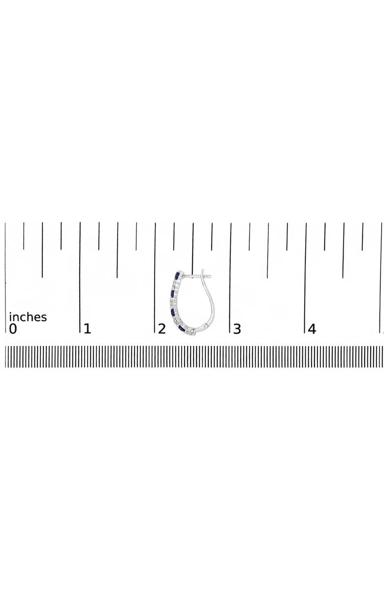 Haus of Brilliance .925 Sterling Silver Created Blue and White Sapphire Hoop Earrings, Alternate, color, White