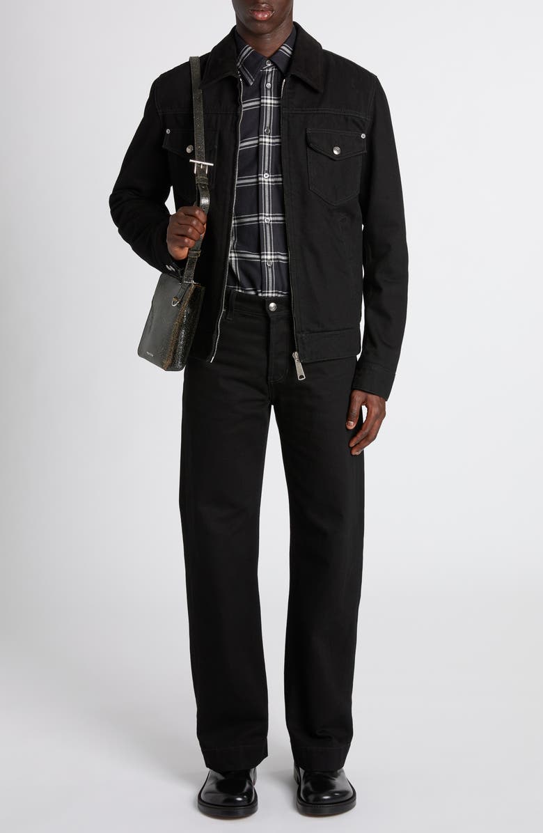 McQueen Skull Detail Wide Leg Jeans, Alternate, color, Black